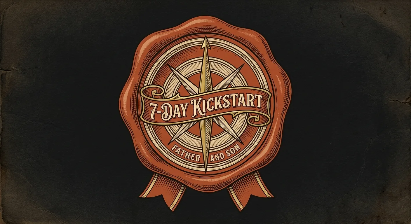 Wax-seal style badge for the 7-Day Father-Son Kickstart plan